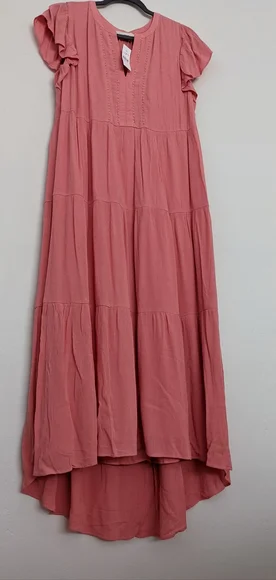 LOFT Flutter Sleeve Tiered Dress - Picture 2 of 11